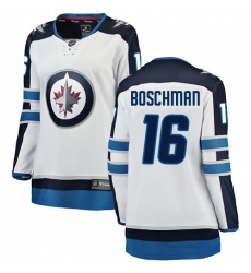 Women's Winnipeg Jets #16 Laurie Boschman Fanatics Branded White Away Breakaway NHL Jersey