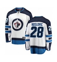 Men's Winnipeg Jets #28 Jack Roslovic Fanatics Branded White Away Breakaway NHL Jersey