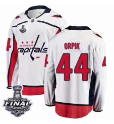 Men's Washington Capitals #44 Brooks Orpik Fanatics Branded White Away Breakaway 2018 Stanley Cup Final NHL Jersey