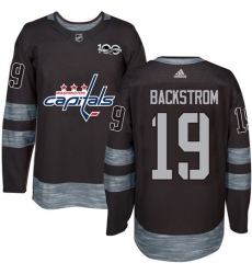 Men's Adidas Washington Capitals #19 Nicklas Backstrom Premier Black 1917-2017 100th Anniversary NHL Jersey