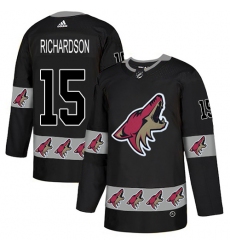 Men's Adidas Arizona Coyotes #15 Brad Richardson Authentic Black Team Logo Fashion NHL Jersey