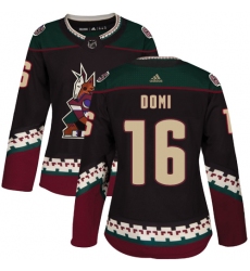 Women's Adidas Arizona Coyotes #16 Max Domi Authentic Black Alternate NHL Jersey