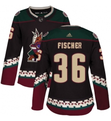 Women's Adidas Arizona Coyotes #36 Christian Fischer Premier Black Alternate NHL Jersey