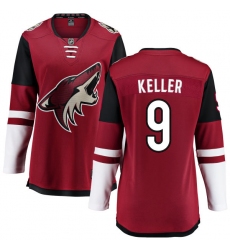 Women's Arizona Coyotes #9 Clayton Keller Fanatics Branded Burgundy Red Home Breakaway NHL Jersey