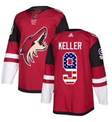 Youth Adidas Arizona Coyotes #9 Clayton Keller Authentic Red USA Flag Fashion NHL Jersey