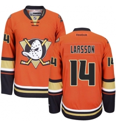 Women's Reebok Anaheim Ducks #14 Jacob Larsson Authentic Orange Third NHL Jersey
