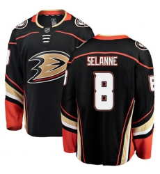 Men's Anaheim Ducks #8 Teemu Selanne Fanatics Branded Black Home Breakaway NHL Jersey