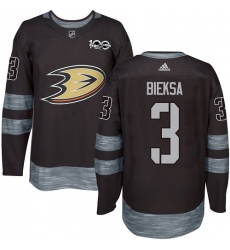 Men's Adidas Anaheim Ducks #3 Kevin Bieksa Premier Black 1917-2017 100th Anniversary NHL Jersey
