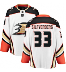Men's Anaheim Ducks #33 Jakob Silfverberg Fanatics Branded White Away Breakaway NHL Jersey