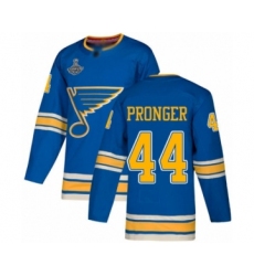 Youth St. Louis Blues #44 Chris Pronger Authentic Navy Blue Alternate 2019 Stanley Cup Champions Hockey Jersey
