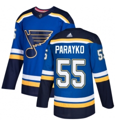 Men's Adidas St. Louis Blues #55 Colton Parayko Authentic Royal Blue Home NHL Jersey