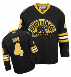 Youth Reebok Boston Bruins #4 Bobby Orr Premier Black Third NHL Jersey