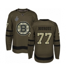 Men's Boston Bruins #77 Ray Bourque Authentic Green Salute to Service 2019 Stanley Cup Final Bound Hockey Jersey