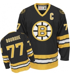 Men's CCM Boston Bruins #77 Ray Bourque Premier Black Throwback NHL Jersey