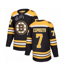 Youth Boston Bruins #7 Phil Esposito Authentic Black Home 2019 Stanley Cup Final Bound Hockey Jersey