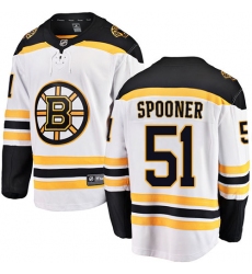 Youth Boston Bruins #51 Ryan Spooner Authentic White Away Fanatics Branded Breakaway NHL Jersey