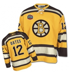 Men's Reebok Boston Bruins #12 Adam Oates Premier Gold Winter Classic NHL Jersey