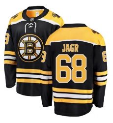 Men's Boston Bruins #68 Jaromir Jagr Authentic Black Home Fanatics Branded Breakaway NHL Jersey