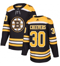 Youth Adidas Boston Bruins #30 Gerry Cheevers Authentic Black Home NHL Jersey
