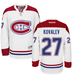 Men's Reebok Montreal Canadiens #27 Alexei Kovalev Authentic White Away NHL Jersey