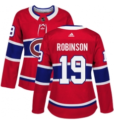 Women's Adidas Montreal Canadiens #19 Larry Robinson Authentic Red Home NHL Jersey