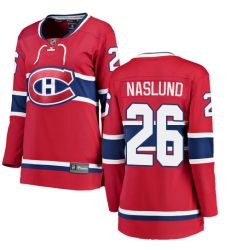 Women's Montreal Canadiens #26 Mats Naslund Authentic Red Home Fanatics Branded Breakaway NHL Jersey