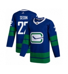 Men's Vancouver Canucks #22 Daniel Sedin Authentic Royal Blue Alternate Hockey Jersey