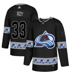Men's Adidas Colorado Avalanche #33 Patrick Roy Authentic Black Team Logo Fashion NHL Jersey