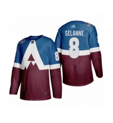 Youth Colorado Avalanche #8 Teemu Selanne Authentic Burgundy Blue 2020 Stadium Series Hockey Jersey