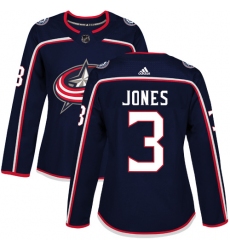 Women's Adidas Columbus Blue Jackets #3 Seth Jones Premier Navy Blue Home NHL Jersey
