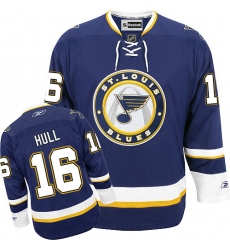 Youth Reebok St. Louis Blues #16 Brett Hull Authentic Navy Blue Third NHL Jersey