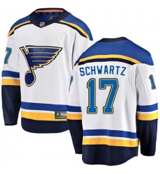Men's St. Louis Blues #17 Jaden Schwartz Fanatics Branded White Away Breakaway NHL Jersey