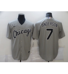 Men's Majestic Chicago White Sox #7 Tim Anderson Grey MLB Jersey