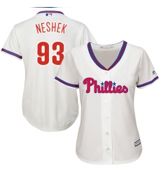 Women's Majestic Philadelphia Phillies #93 Pat Neshek Authentic Cream Alternate Cool Base MLB Jersey