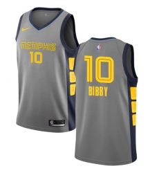 Men's Nike Memphis Grizzlies #10 Mike Bibby Swingman Gray NBA Jersey - City Edition