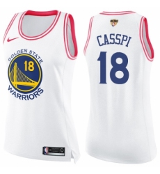 Women's Nike Golden State Warriors #18 Omri Casspi Swingman White/Pink Fashion 2018 NBA Finals Bound NBA Jersey
