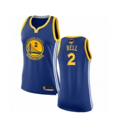 Women's Golden State Warriors #2 Jordan Bell Swingman Royal Blue 2019 Basketball Finals Bound Basketball Jersey - Icon Edition