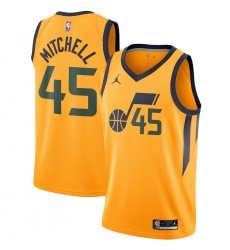 Men's Utah Jazz #45 Donovan Mitchell Jordan Brand Gold 2020-21 Swingman Jersey