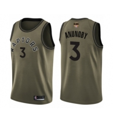 Men's Toronto Raptors #3 OG Anunoby Swingman Green Salute to Service 2019 Basketball Finals Bound Jersey