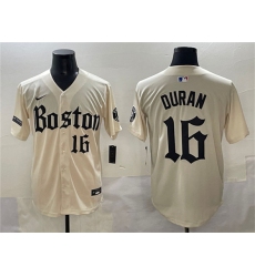 Men's Boston Red Sox #16 Jarren Duran Cream Gothic Vapor Limited Stitched Baseball Jersey