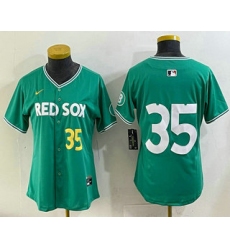 Women's Boston Red Sox #35 Garrett Crochet Green 2025 City Connect Limited Jersey