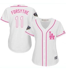 Women's Majestic Los Angeles Dodgers #11 Logan Forsythe Authentic White Fashion Cool Base 2018 World Series MLB Jersey