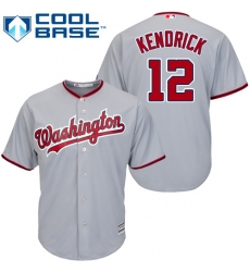 Men's Majestic Washington Nationals #12 Howie Kendrick Replica Grey Road Cool Base MLB Jersey