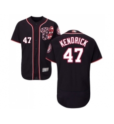 Men's Washington Nationals #47 Howie Kendrick Navy Blue Alternate Flex Base Authentic Collection Baseball Jersey