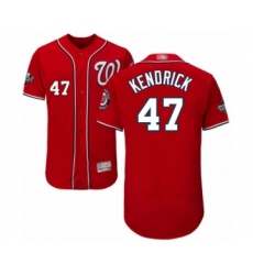 Men's Washington Nationals #47 Howie Kendrick Red Alternate Flex Base Authentic Collection 2019 World Series Bound Baseball Jersey