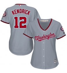Women's Majestic Washington Nationals #12 Howie Kendrick Replica Grey Road Cool Base MLB Jersey