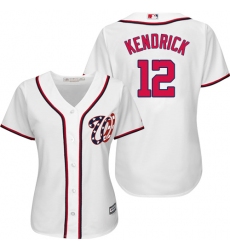Women's Majestic Washington Nationals #12 Howie Kendrick Replica White Home Cool Base MLB Jersey