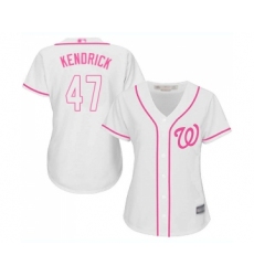 Women's Washington Nationals #47 Howie Kendrick Replica White Fashion Cool Base Baseball Jersey