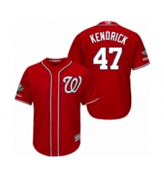 Youth Washington Nationals #47 Howie Kendrick Authentic Red Alternate 1 Cool Base 2019 World Series Champions Baseball Jersey