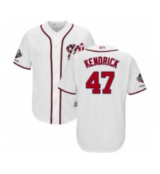 Youth Washington Nationals #47 Howie Kendrick Authentic White Home Cool Base 2019 World Series Champions Baseball Jersey